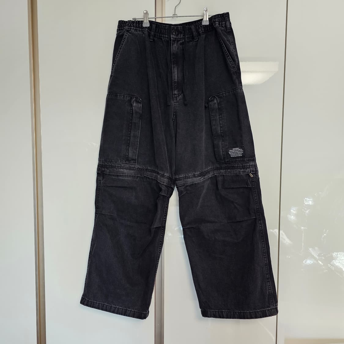 XL 33~34) GU 지유 x 언더커버 데님 컨버터블 와이드 카고 팬츠 상품이미지2