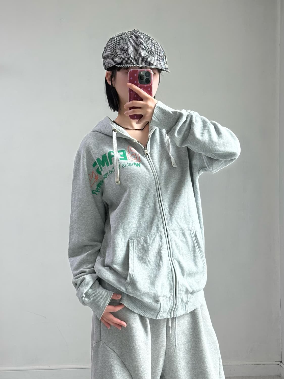 빔즈 하트 그레이 후드집업 상품이미지3