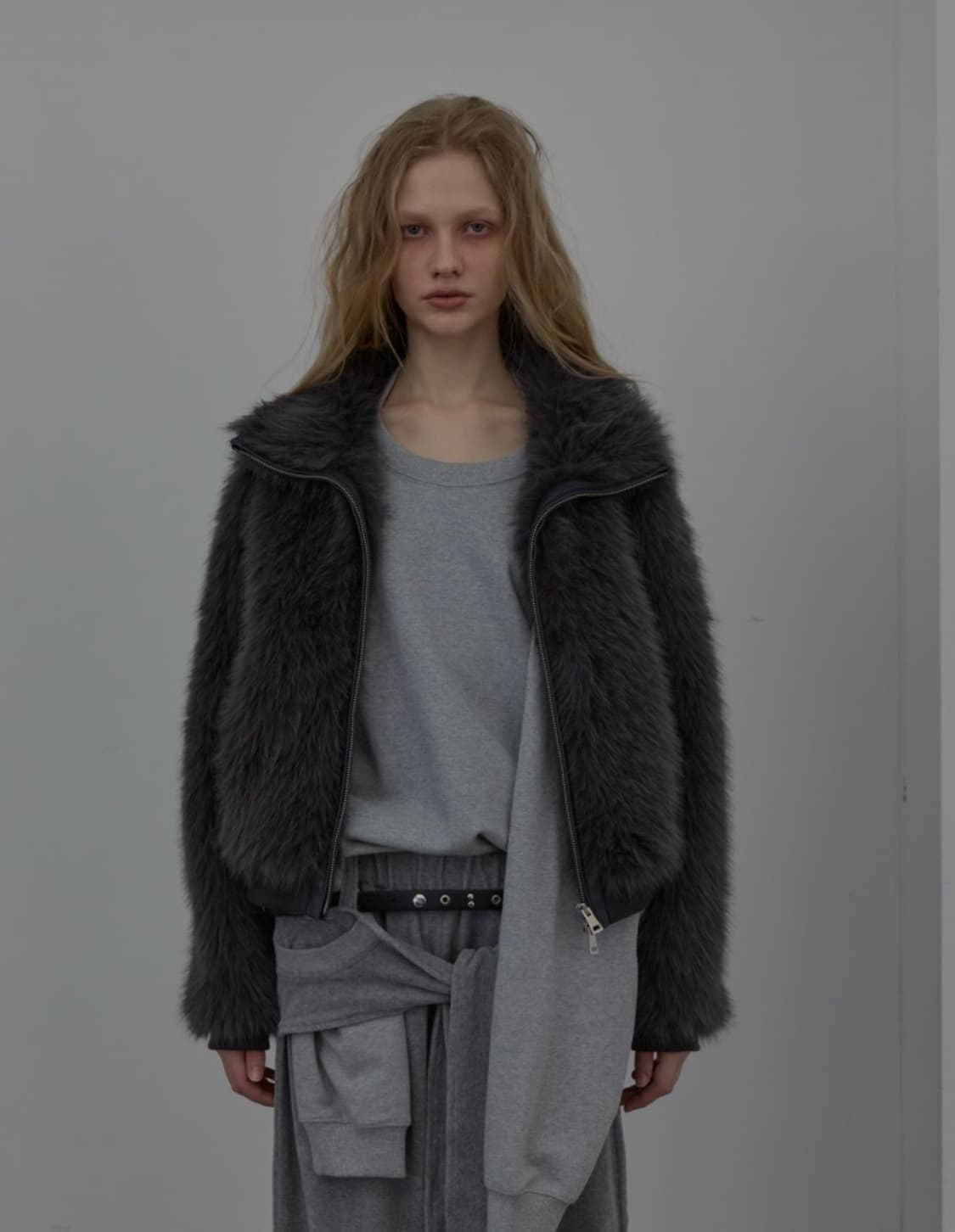 LCDC 뉴 퍼 집업 자켓 그레이 상품이미지1