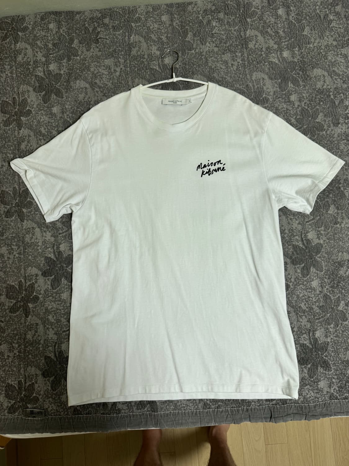 메종키츠네 레터링 반팔 티셔츠 화이트 105 상품이미지1