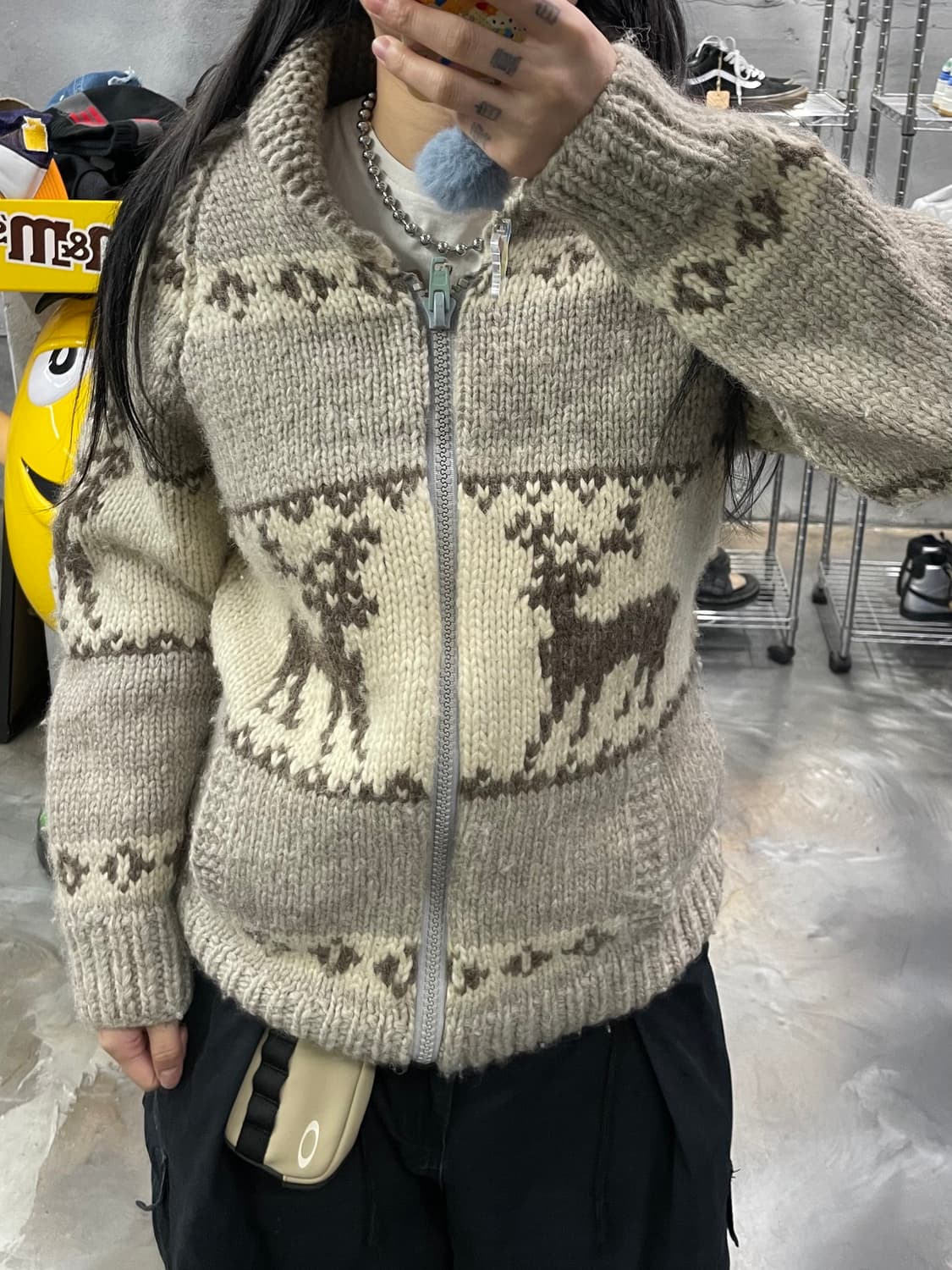 빈티지 코위찬 니트 집업 상품이미지7