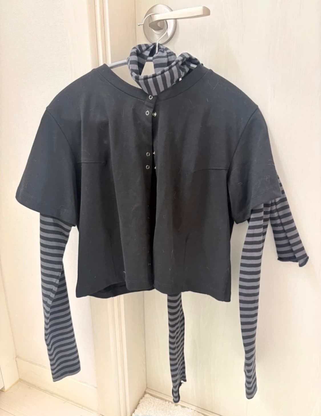 노컨텐츠 스트라이프 가디건+머플러 상품이미지2