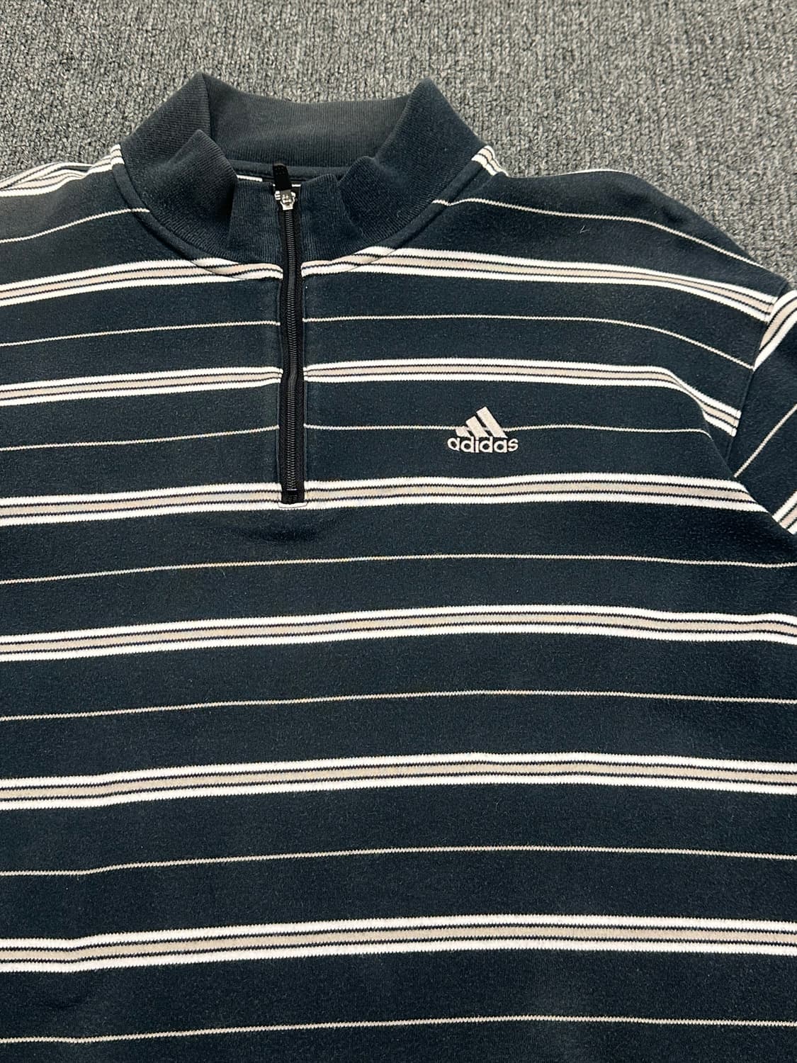 M)Adidas vintage 여성 스트라이프 하프집업 롱슬리브 상품이미지2