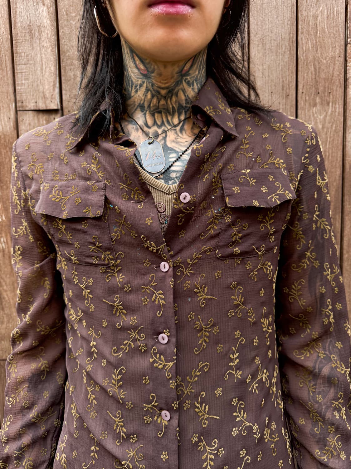 Sheer Floral Embroidery Shirt 상품이미지2