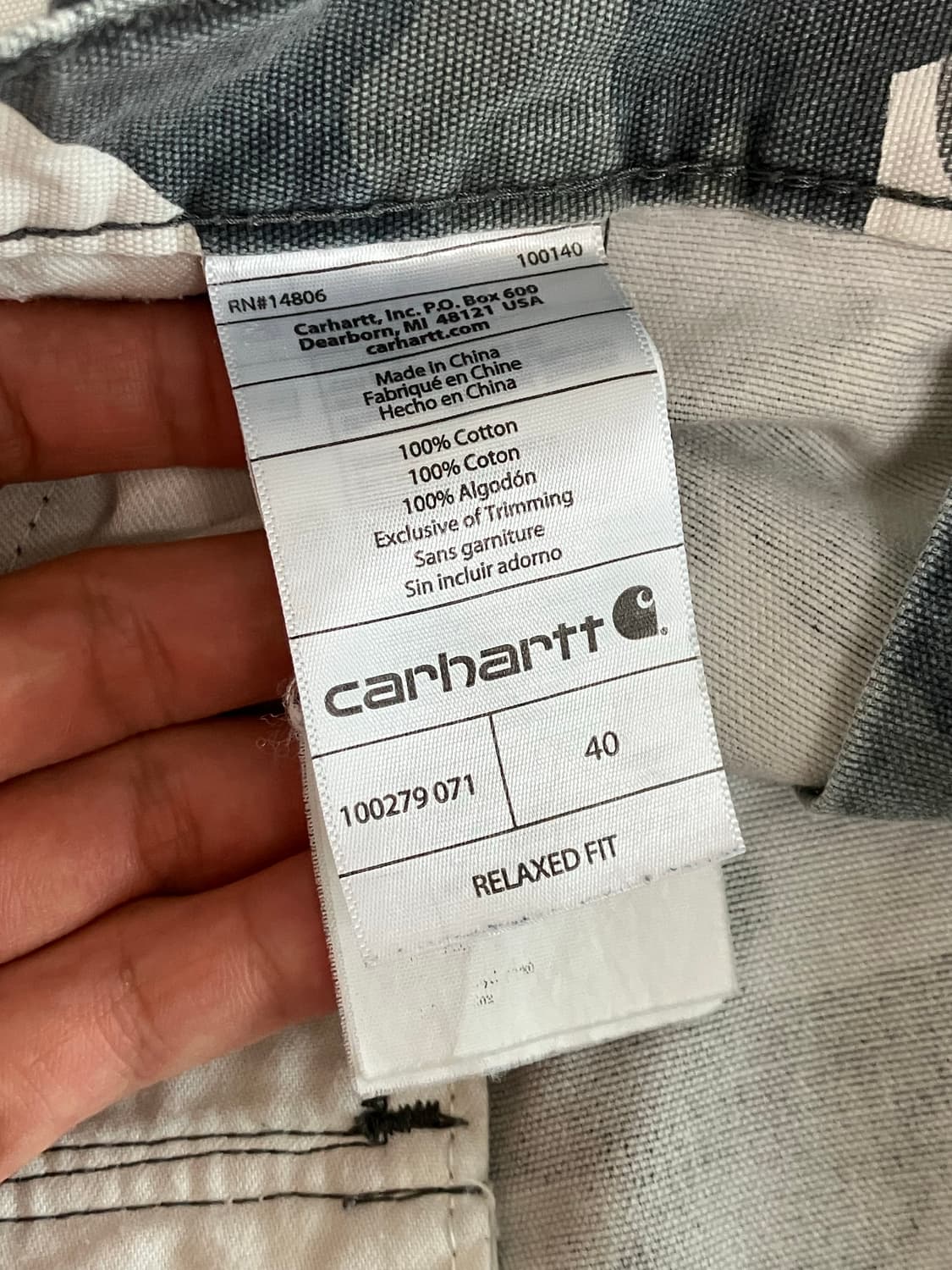 칼하트 스노우 카모 카고 쇼츠 40 상품이미지4