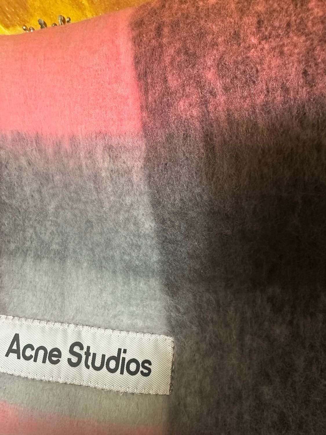 아크네 스튜디오 체크 모헤어울머플러 핑크/그레이 남여공용 상품이미지2