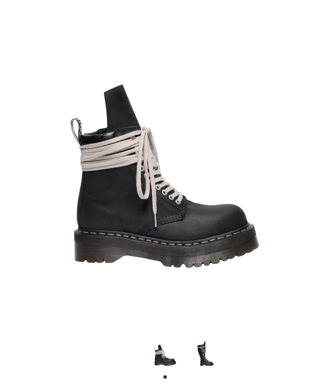 UK8 )닥터마틴 릭오웬스 쿼드 솔 스틸 토 부츠 블랙 상품이미지1