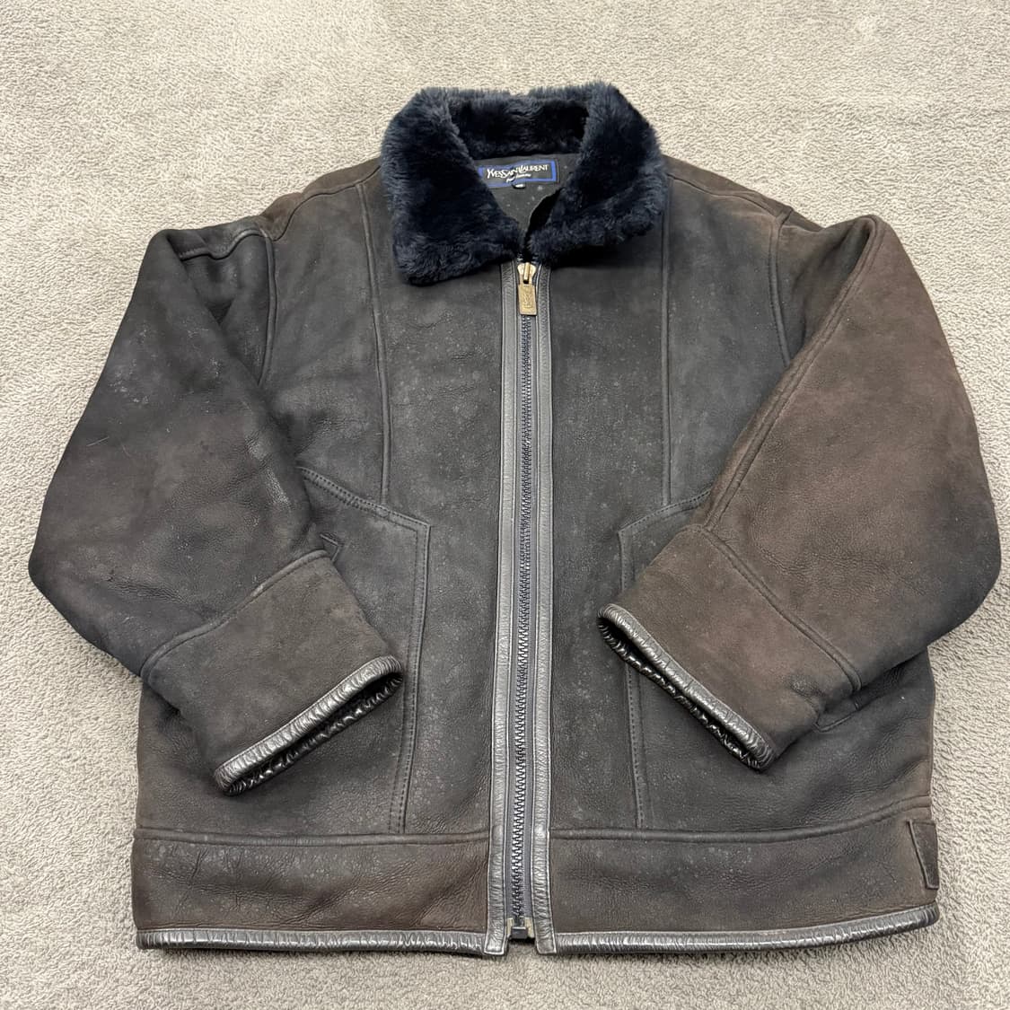 [정품/105] 입생로랑 레더 무스탕 자켓  상품이미지2