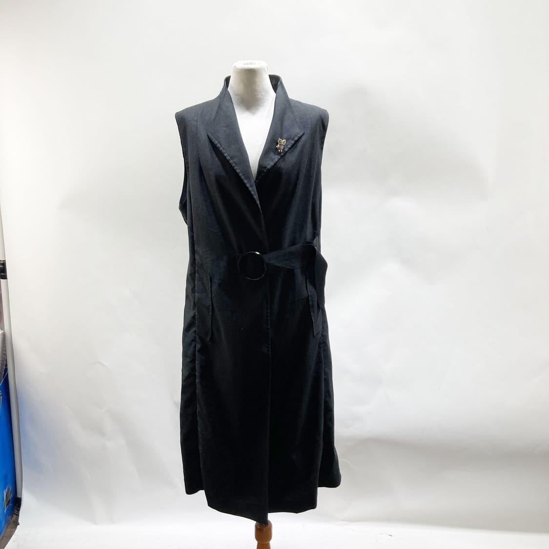 도호 부엉이브로치포함 린넨롱베스트 55-66 상품이미지1