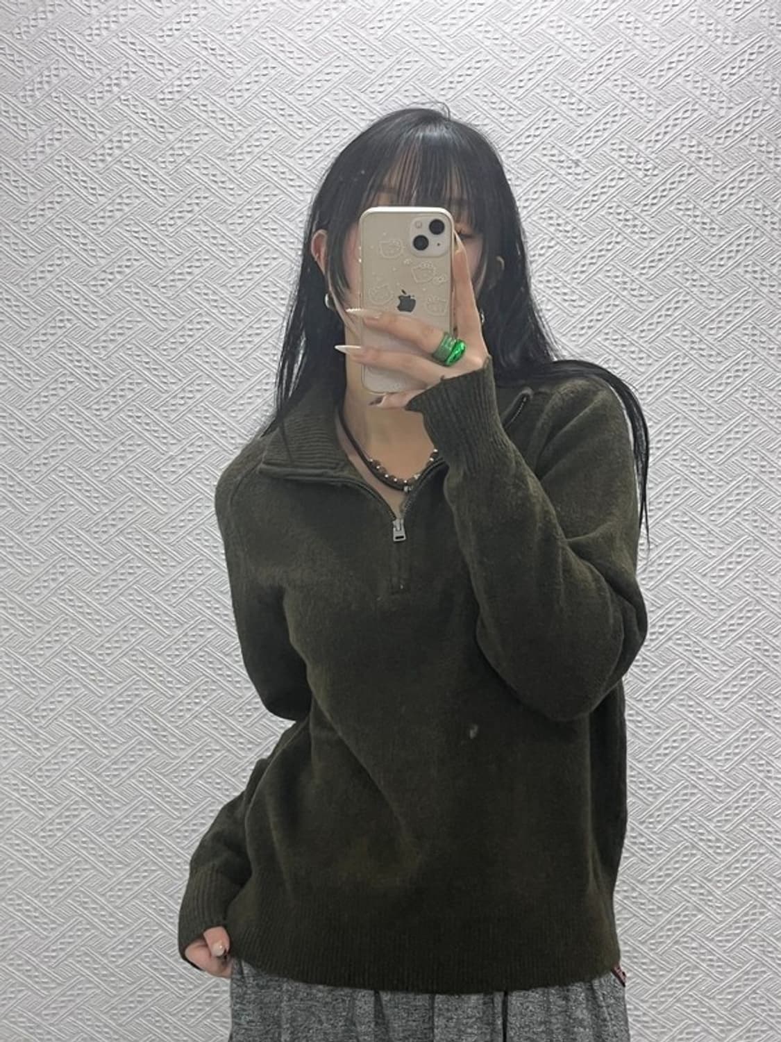 유니클로 X JW앤더슨 수플레얀 반집업 울혼방 니트 S C08370 상품이미지1