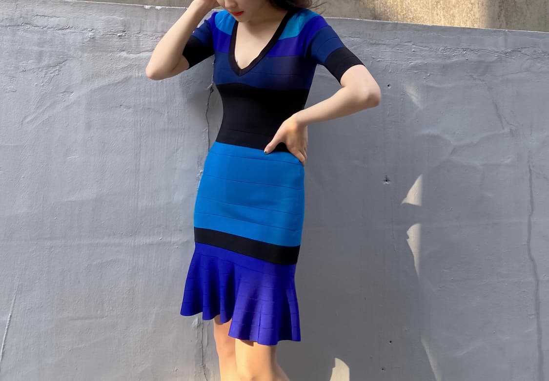 Karen Millen, 카렌밀렌 블루 머메이드 드레스 상품이미지2