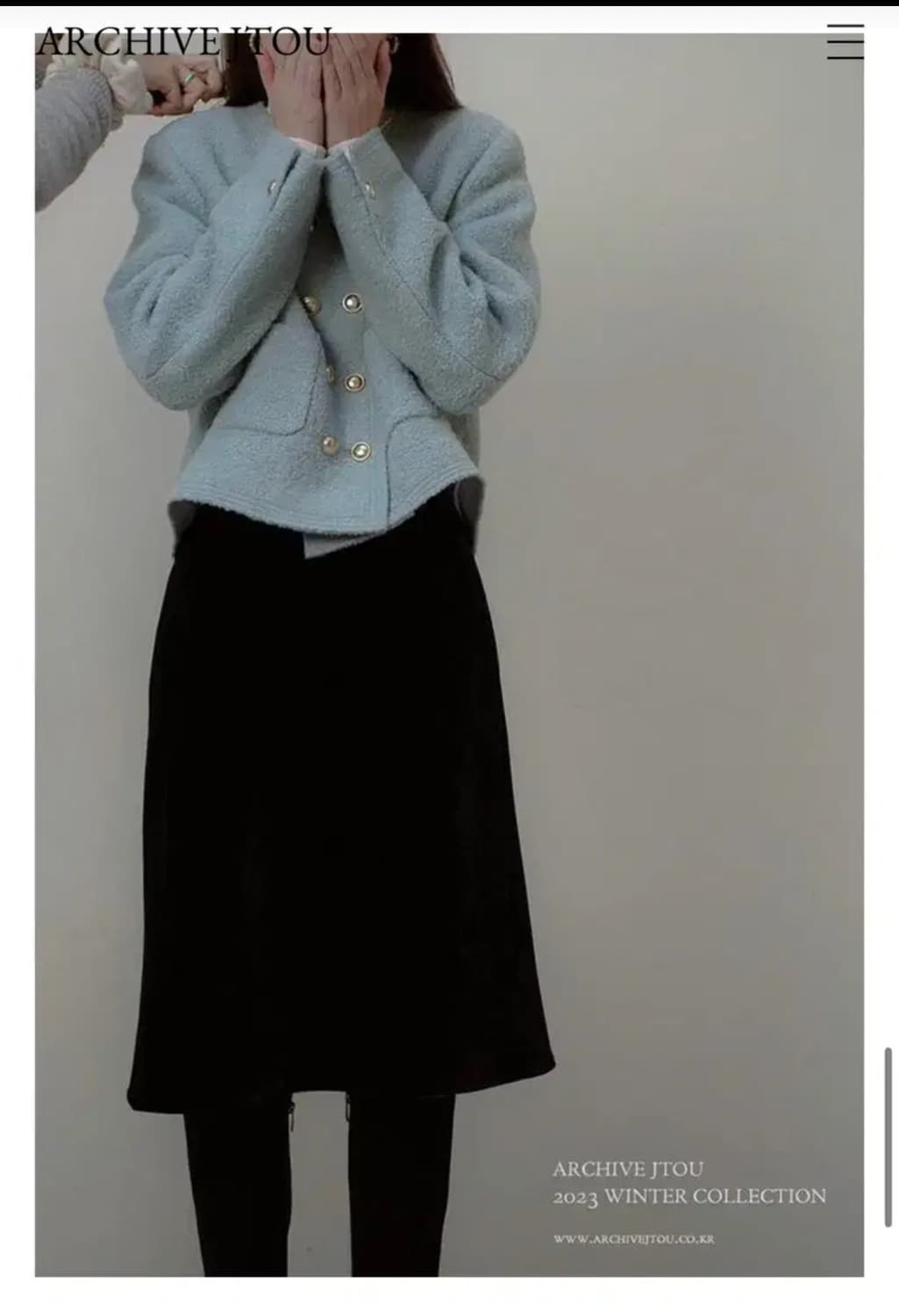 제이투유 아카이브 제이투유 벨벳 미디스커트 m(새상품) 상품이미지3