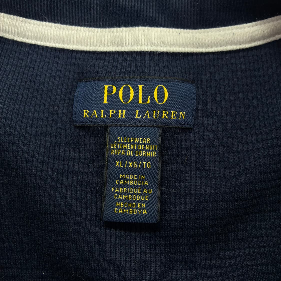 Polo  폴로 랄프로렌 자수 코튼 네이비 와플 반팔니트  상품이미지3