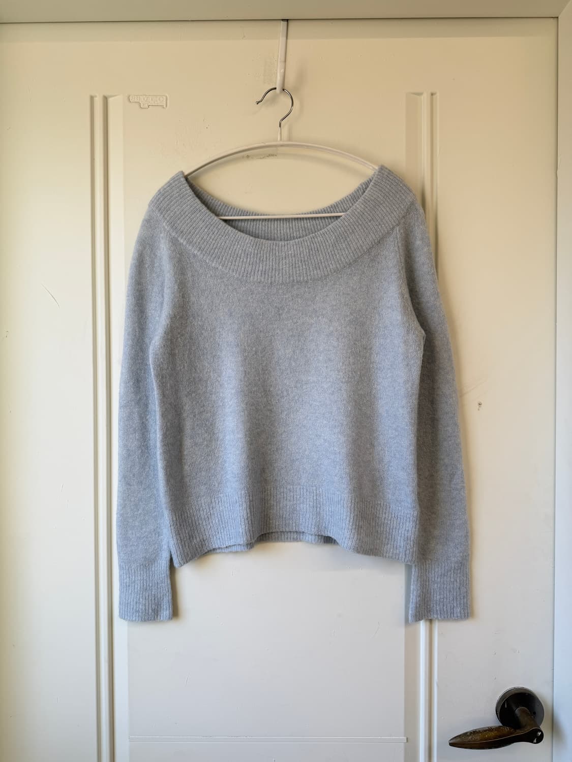 일본빈티지 파우더 블루 오프숄더 니트 상품이미지3