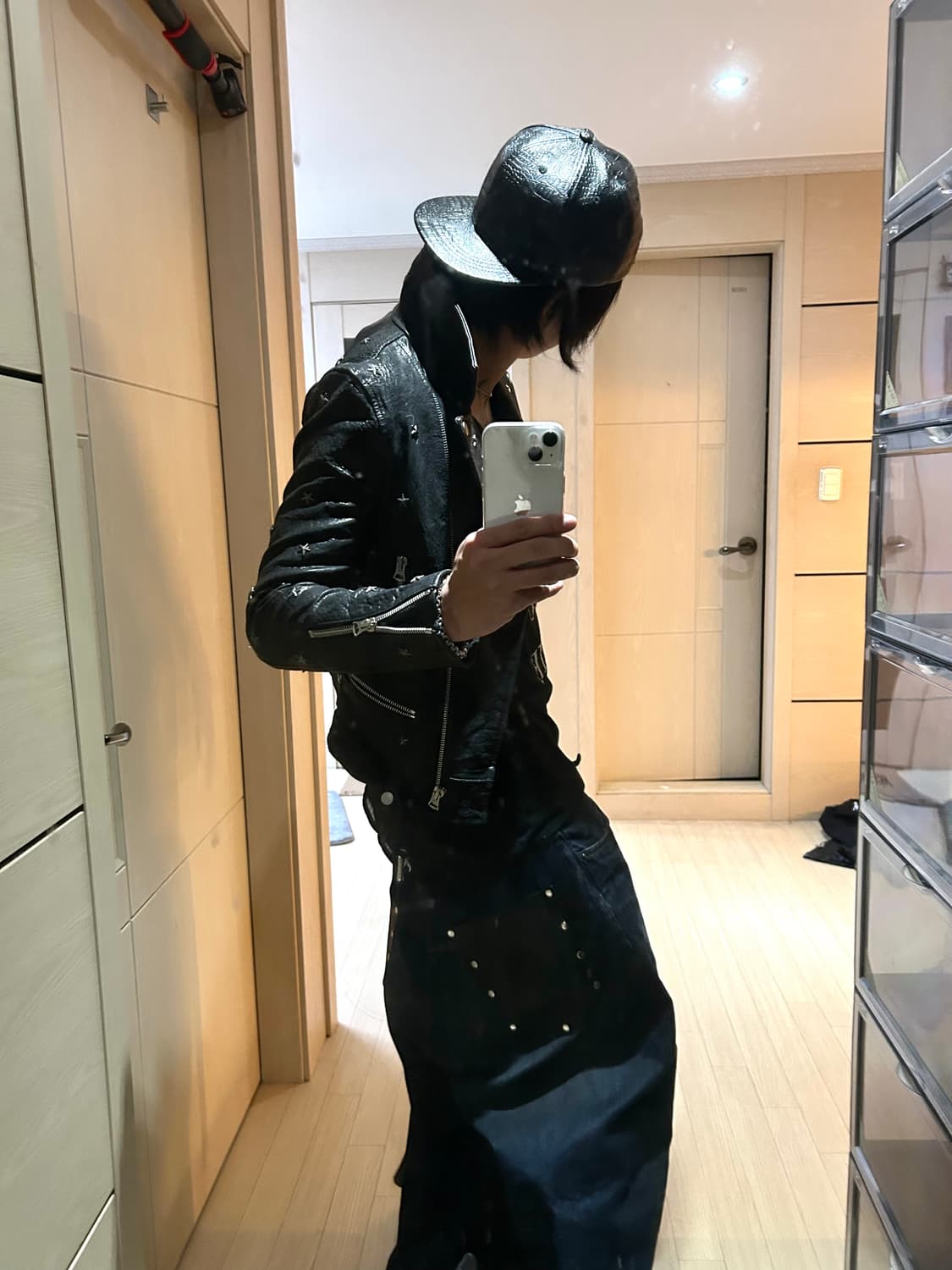 Cow Skin Star Stud Leather Jacket 상품이미지5
