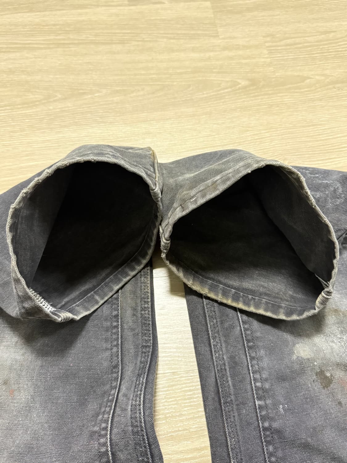 90s 칼하트 더블니 블랙 페인팅 36x32 USA made 상품이미지5