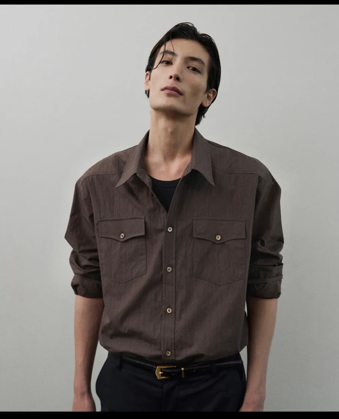 블레이어 카프카 웨스턴 스트라이프 셔츠 [BROWN]  상품이미지1