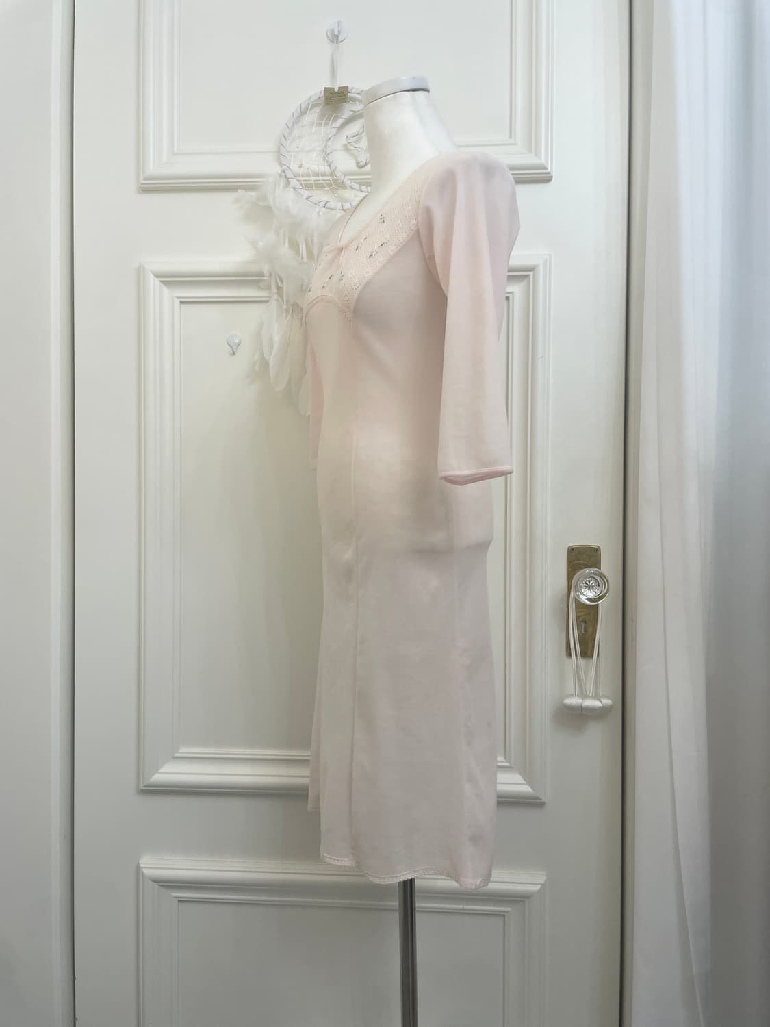 sheer pink crochet soft cardigan&flower 상품이미지7