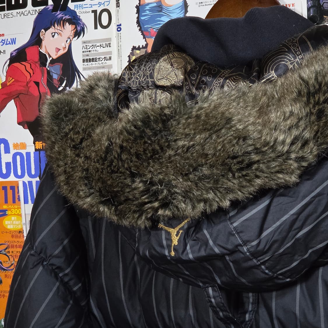 나이키 조던 스트라이프 퍼 후드 울프조 덕다운 패딩 상품이미지6