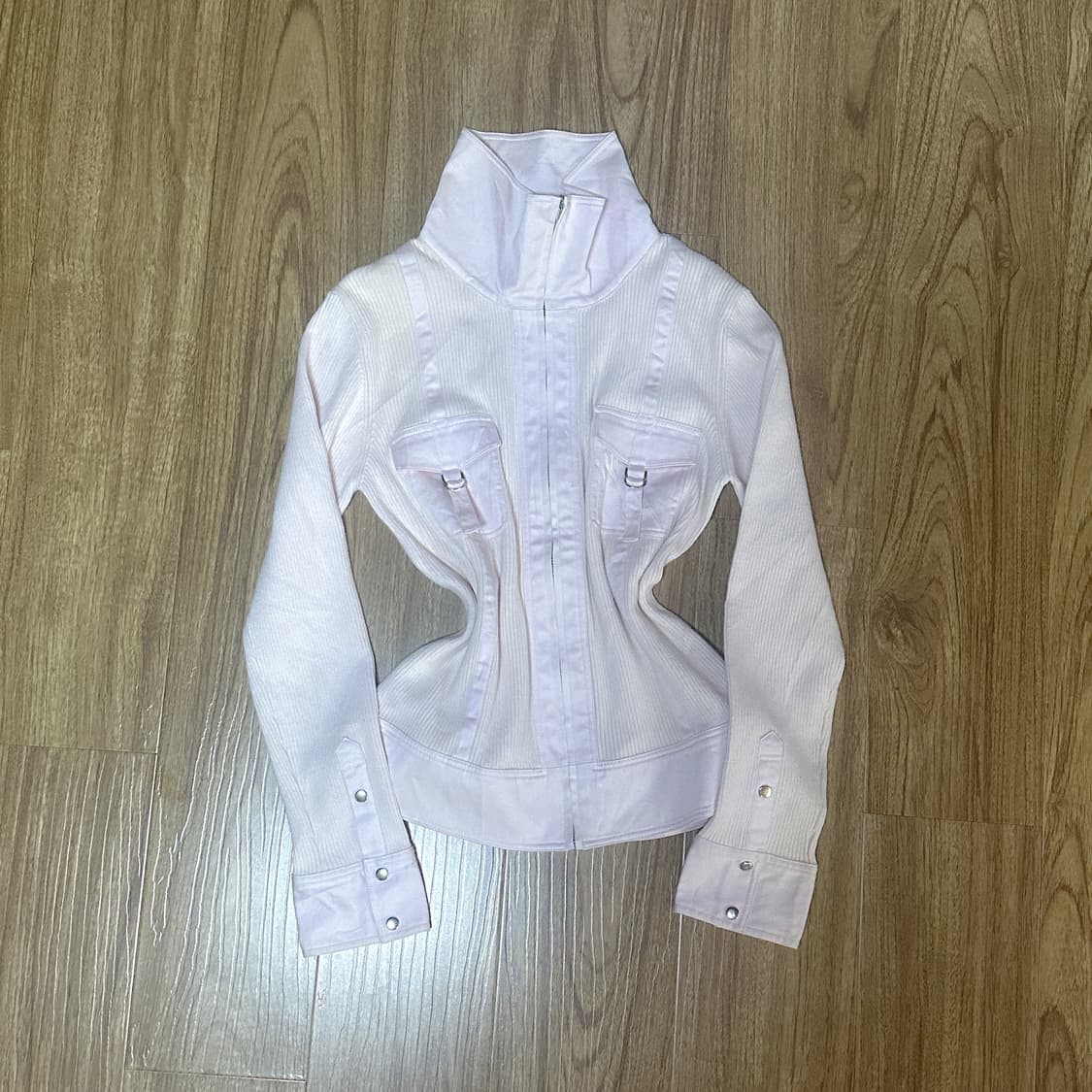 빈티지 핑크앤다이아 딸기우유 핑크 집업 자켓 히메갸루 로걀 라떼 페어리 상품이미지1