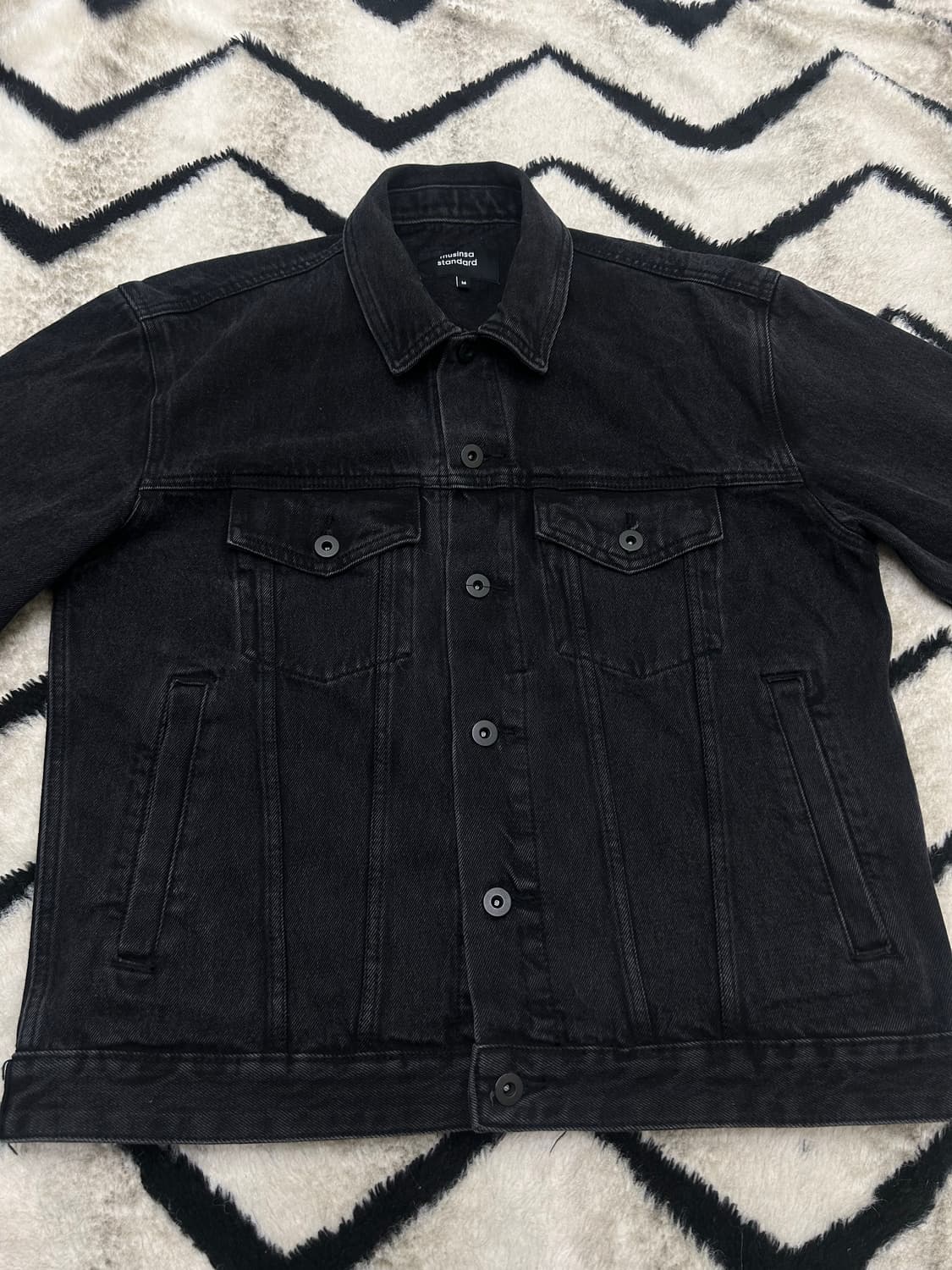 [M]무신사스탠다드 데님 트러커 자켓/워시드블랙 상품이미지3