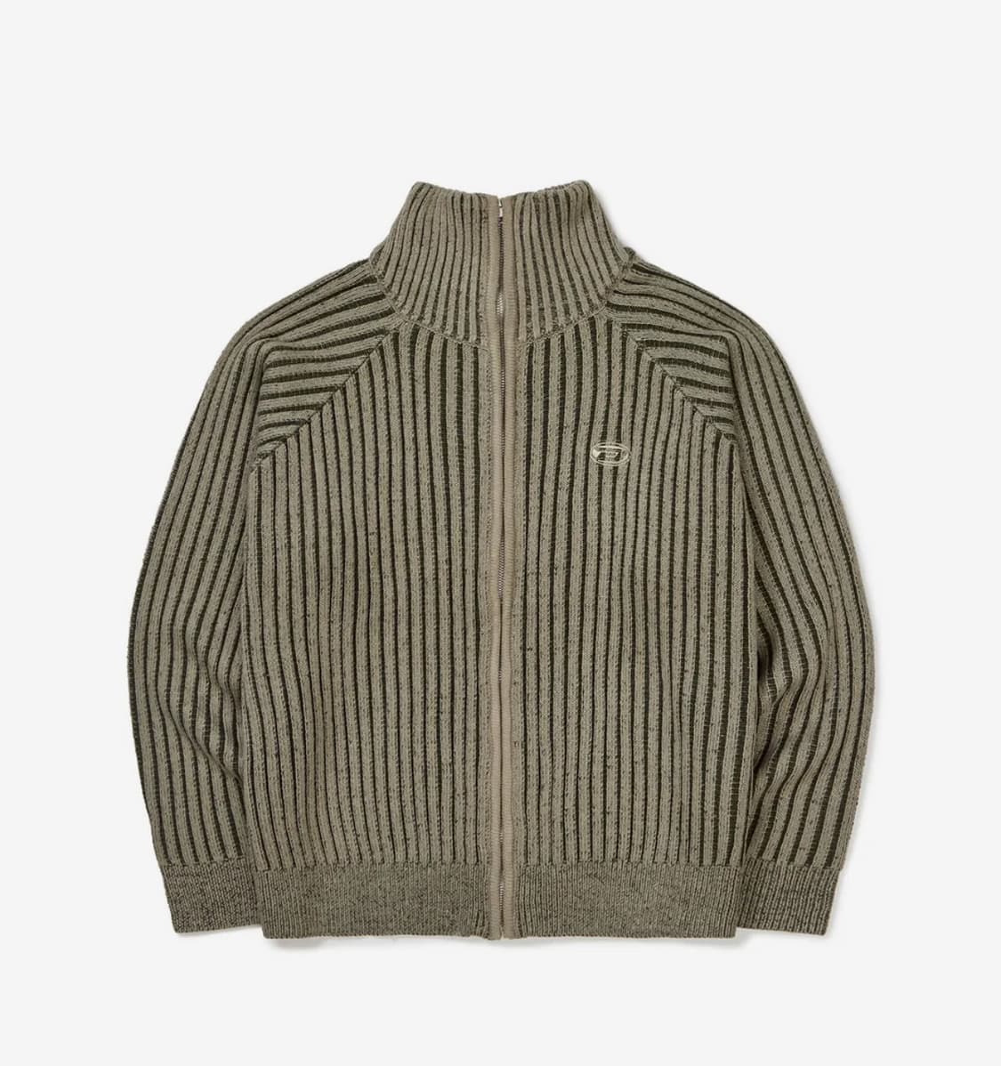 본챔스 투톤 하이넥 니트집업 카키 2사이즈 상품이미지2