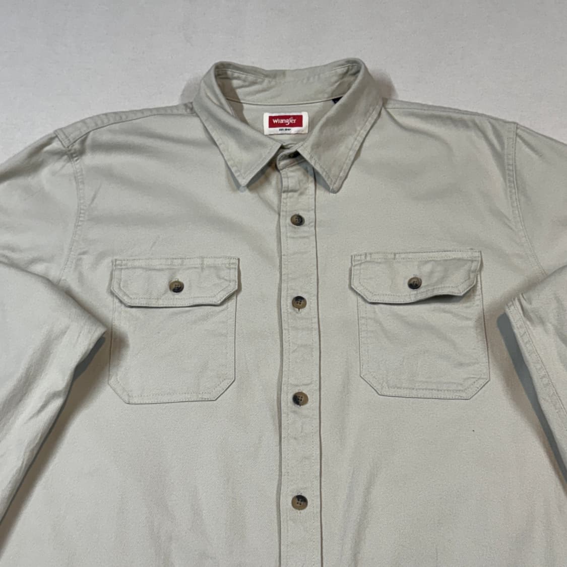 XL) Wrangler 랭글러 투포켓 워크웨어 코튼 셔츠 아이보리 W8 상품이미지3