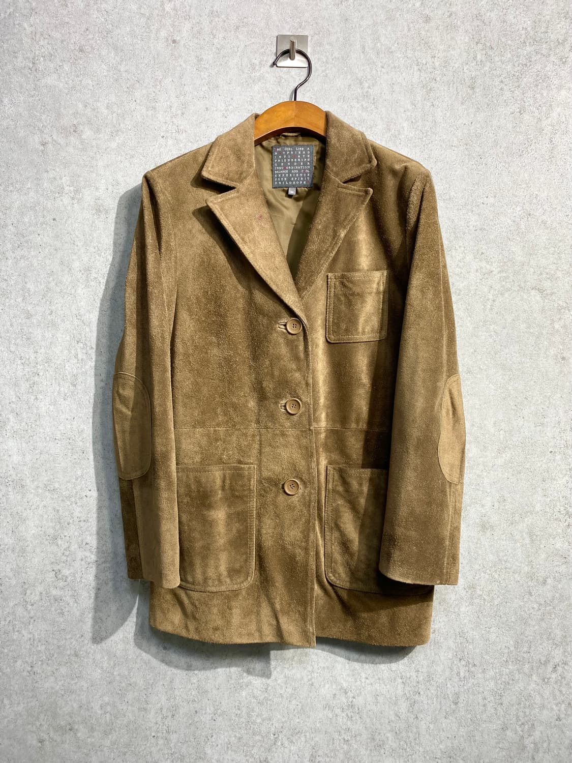 [S] 90-00s TOMBOY 톰보이 소가죽 스웨이드 3버튼 자켓 상품이미지2