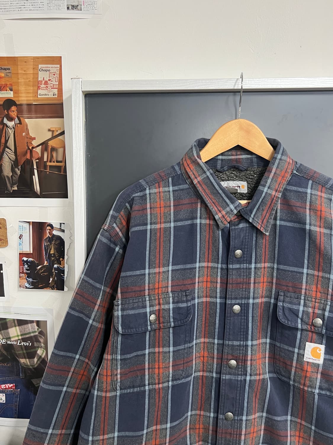 Carhartt 칼하트 허바드 셰르파 플란넬 셔츠 자켓 상품이미지1