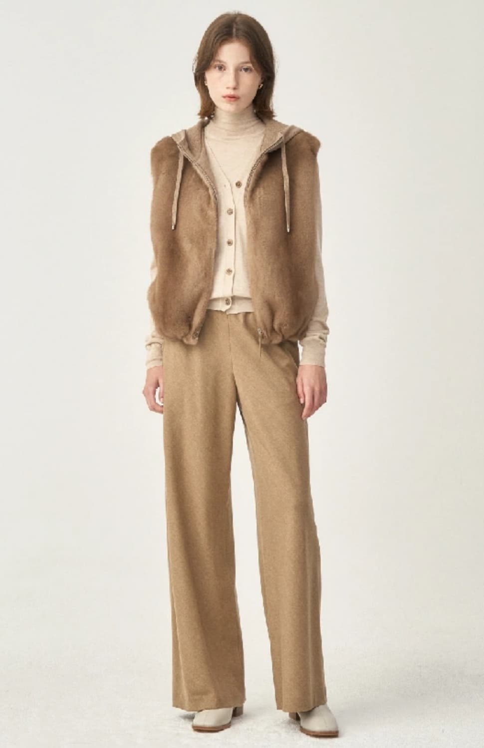 (새상품)더캐시미어 후드밍크조끼(82) 상품이미지6