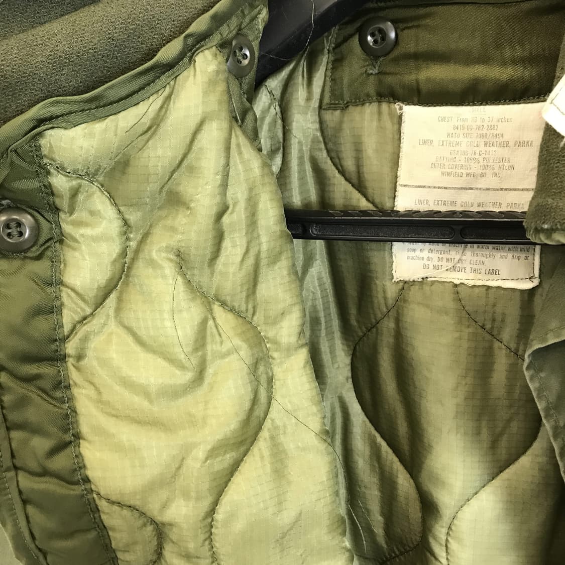 미군 M65 피쉬테일 70s 내피 후드 풀세트 [S사이즈] 상품이미지4