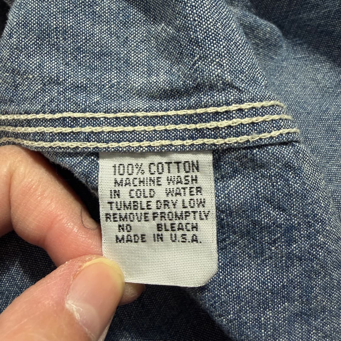 80s 파이브브라더 샴브레이 워크 셔츠(S) 상품이미지6