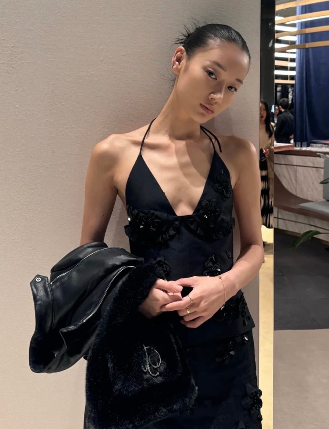 블랙 꽃 톱 상품이미지1