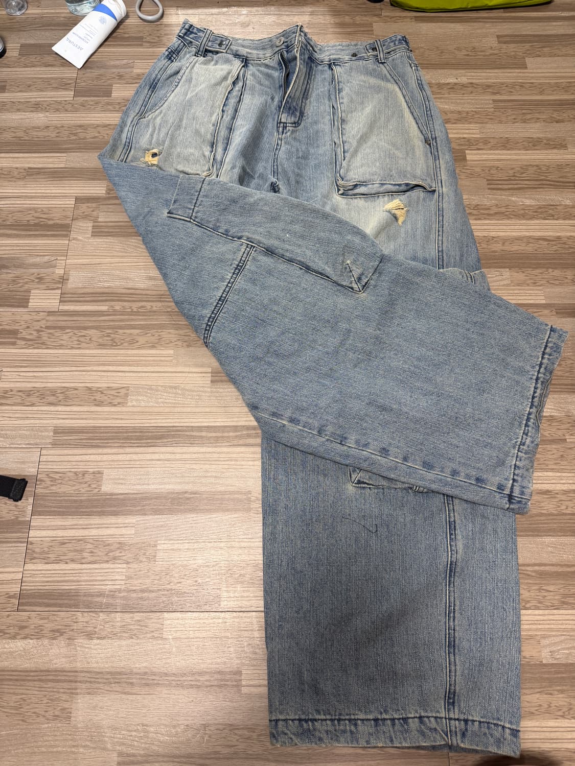 카락터 Blunt denim fatigue pants / Washed b 상품이미지3