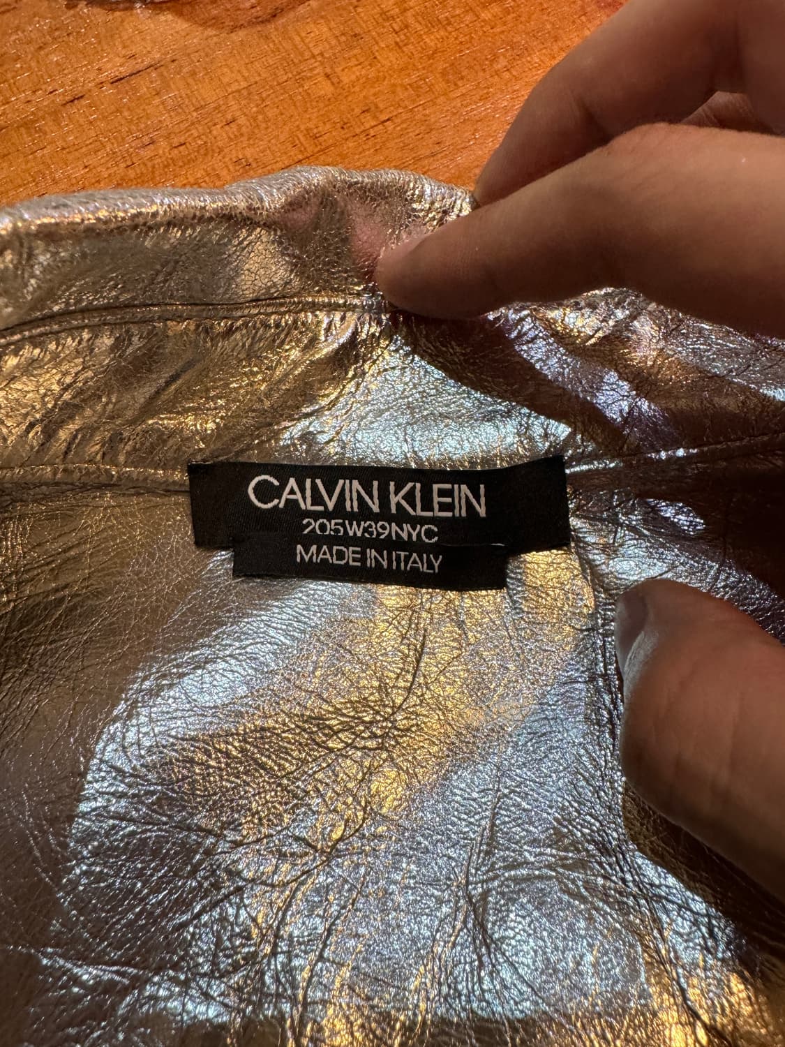 CALVIN KLEIN 205W39NYC 메탈릭 레더 웨스턴 셔츠원피스 상품이미지9