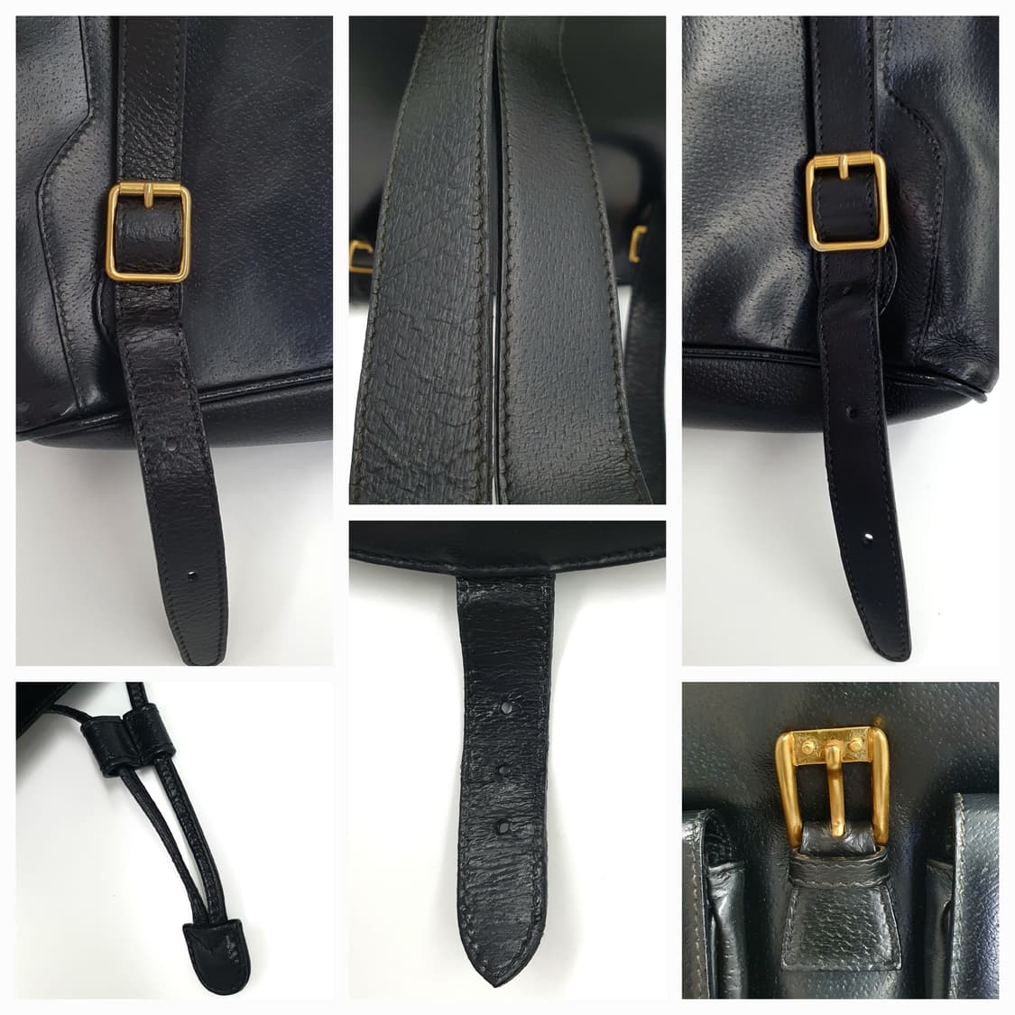 구찌 뱀부 블랙 레더 투포켓 백팩 상품이미지6