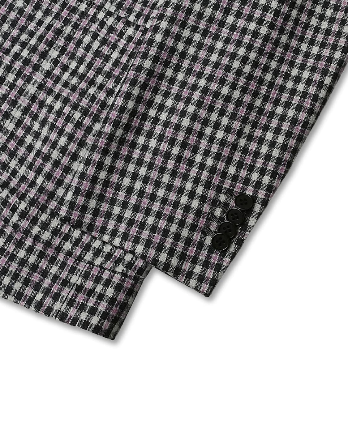 블루 에 그리지오 [Blu E Grigio] 보라 포인트 체크자켓 링자켓 상품이미지3
