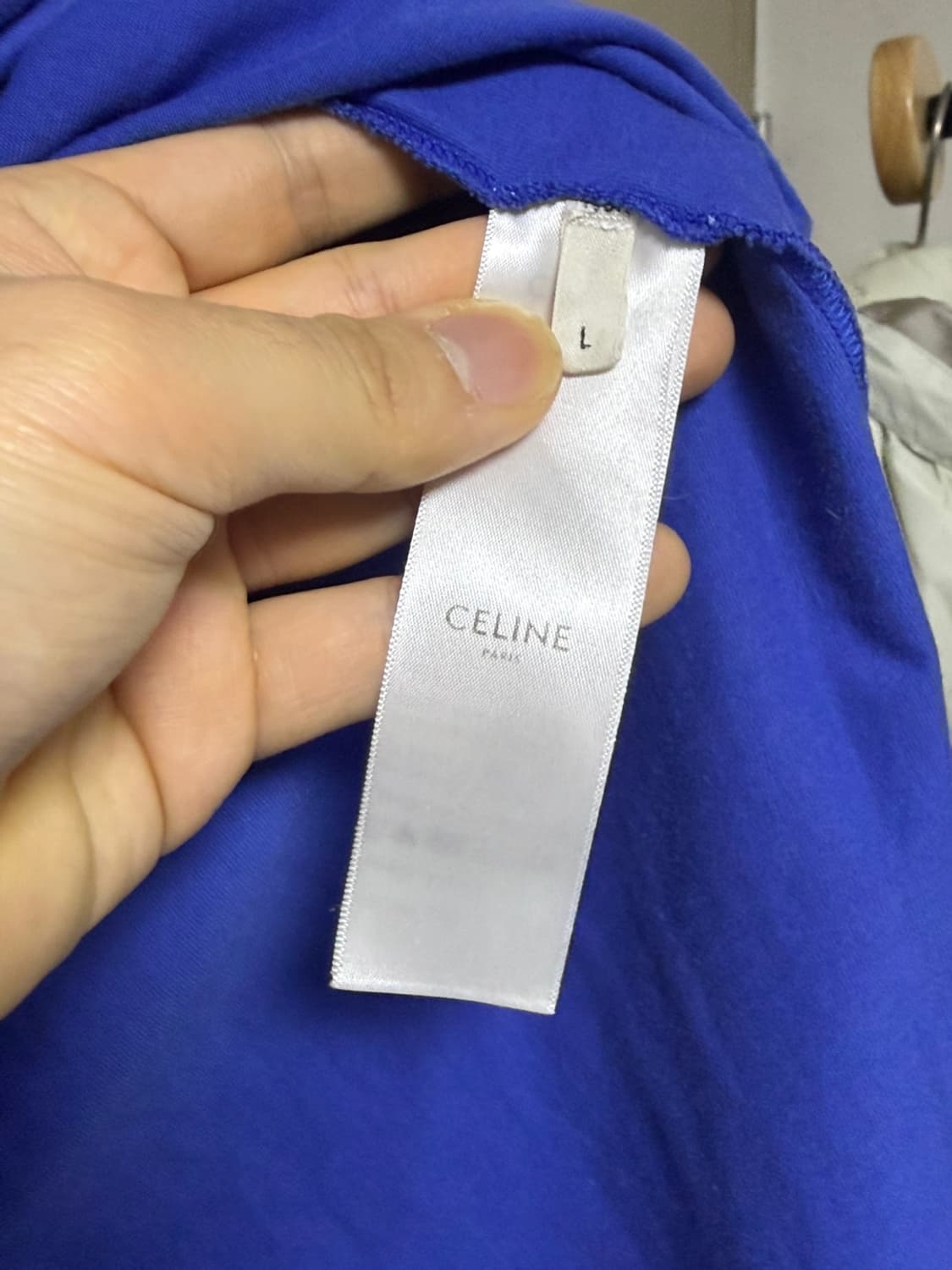 [L] 셀린느 나그랑 로얄블루 16 레터링 반팔티셔츠 상품이미지4