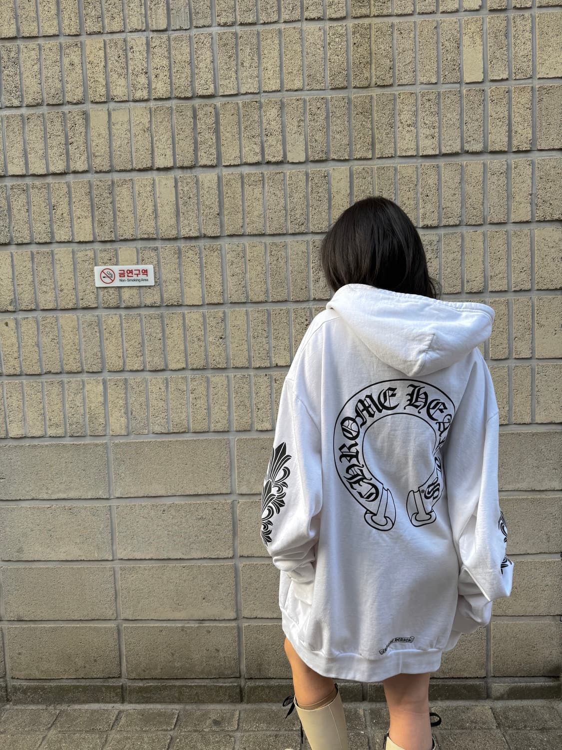 크롬하츠 홀스슈 화이트 후드집업 상품이미지2