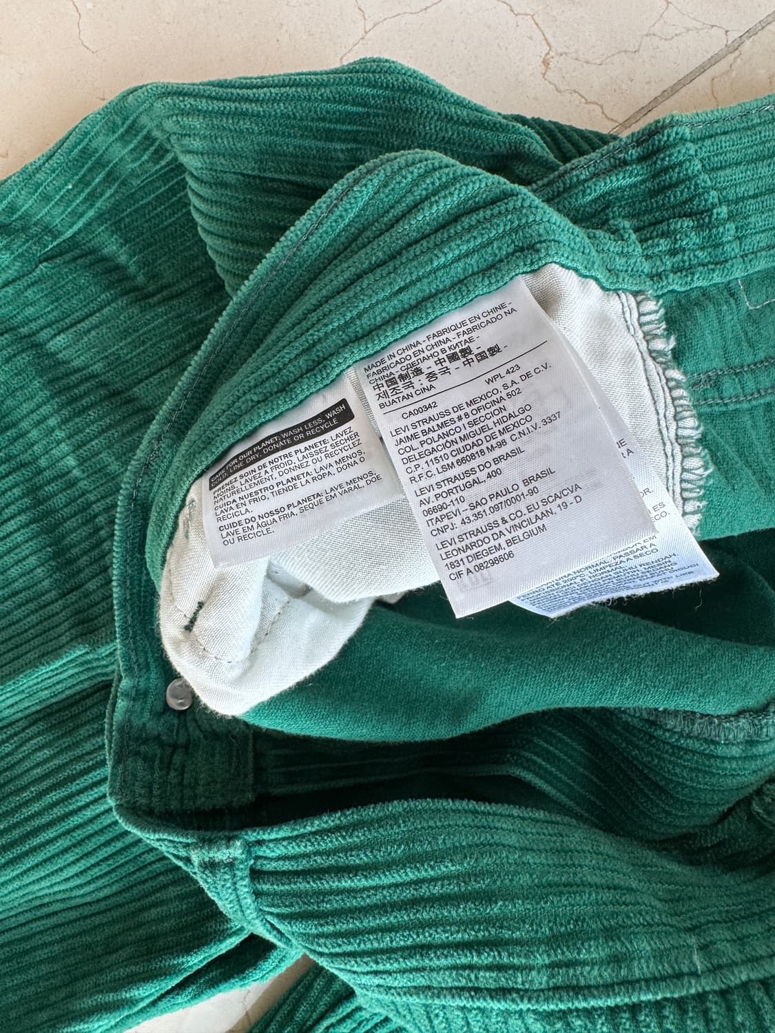 빈티지 리바이스 실버텝 코듀로이 팬츠 그린 사이즈 30 상품이미지3