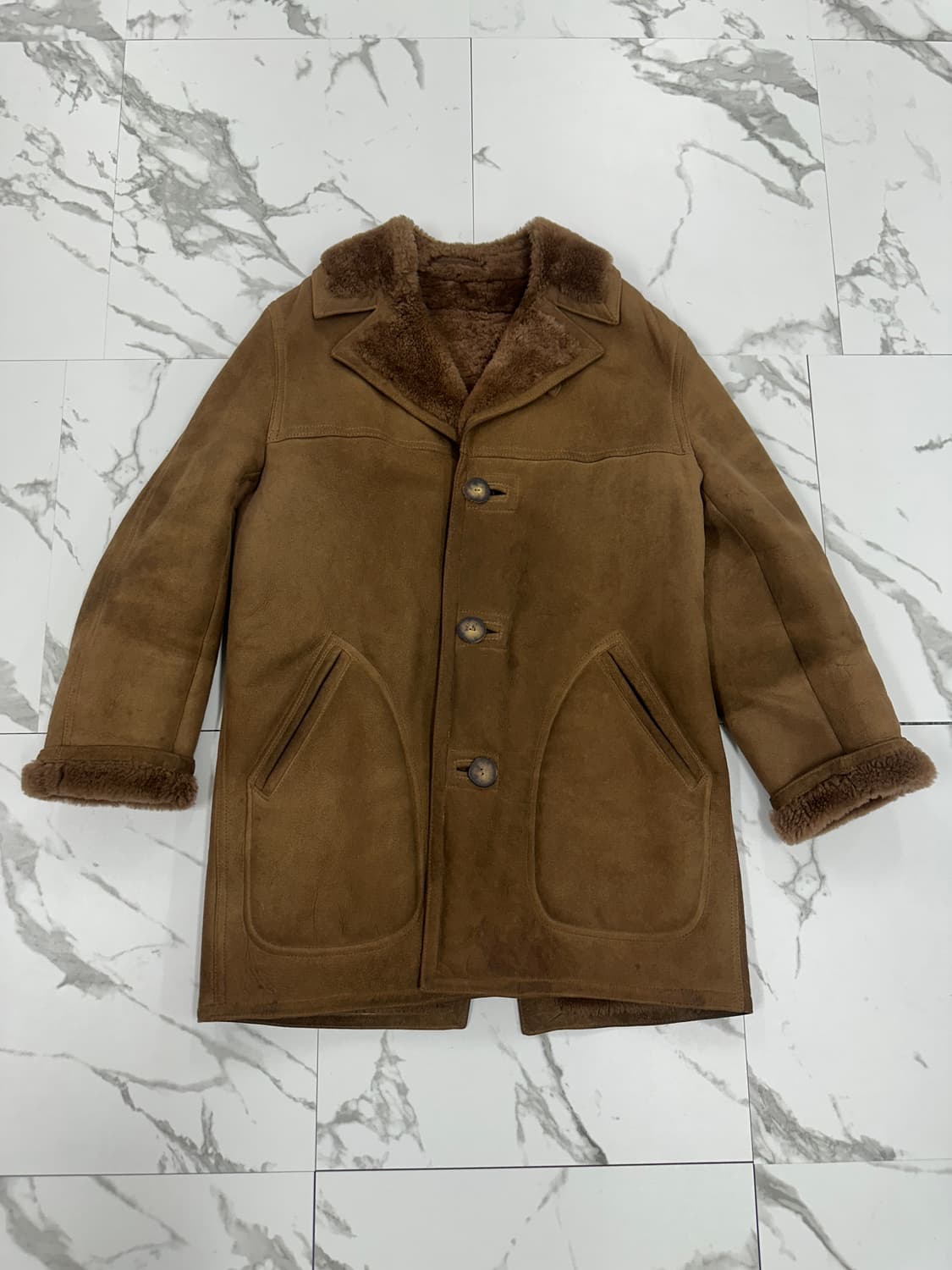 USA 빈티지 양가죽 무톤 코트 상품이미지1