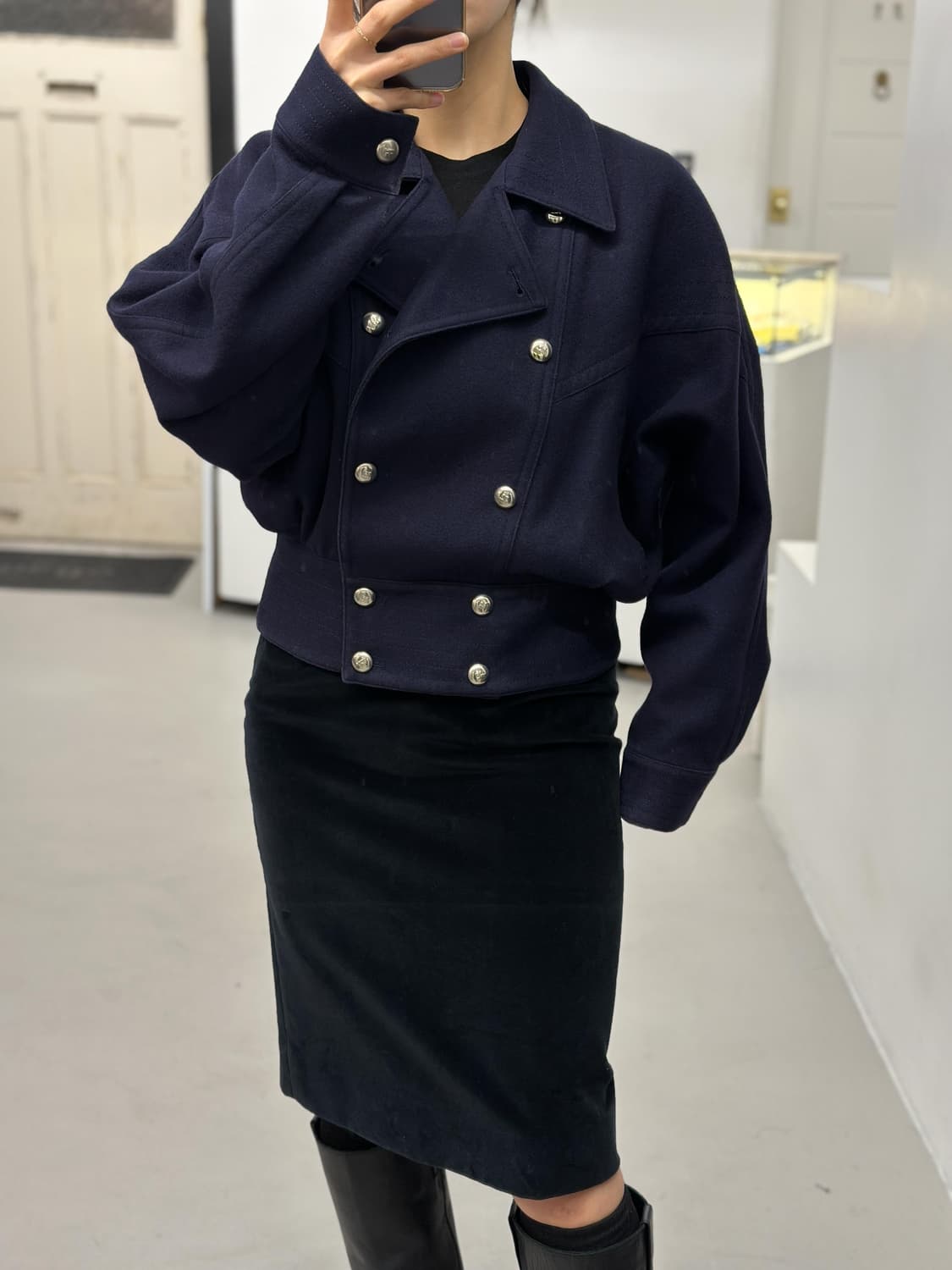 꾸레쥬 네이비 자켓 상품이미지1