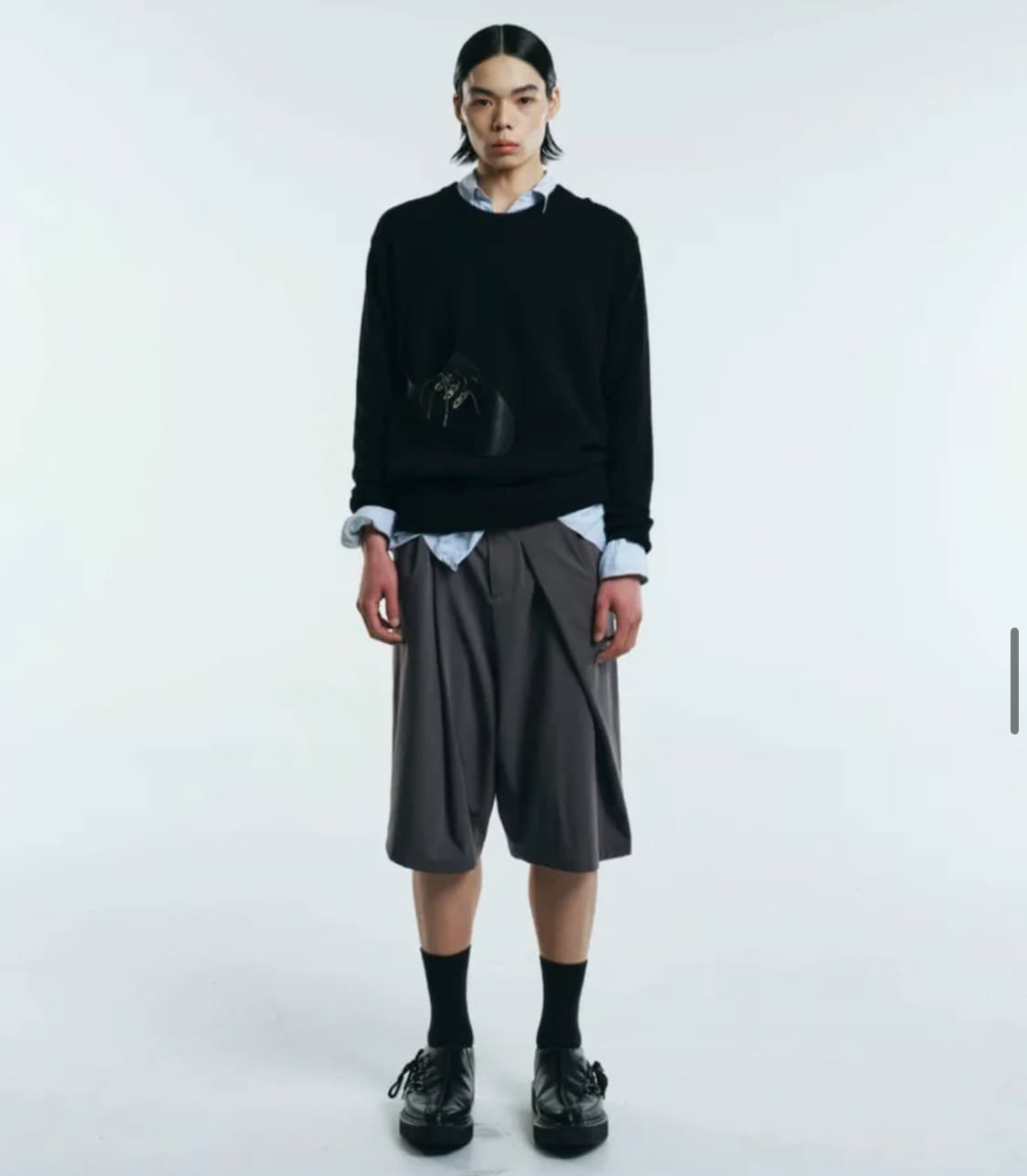 헤리 더비 레더 패치 니트 새제품 상품이미지5