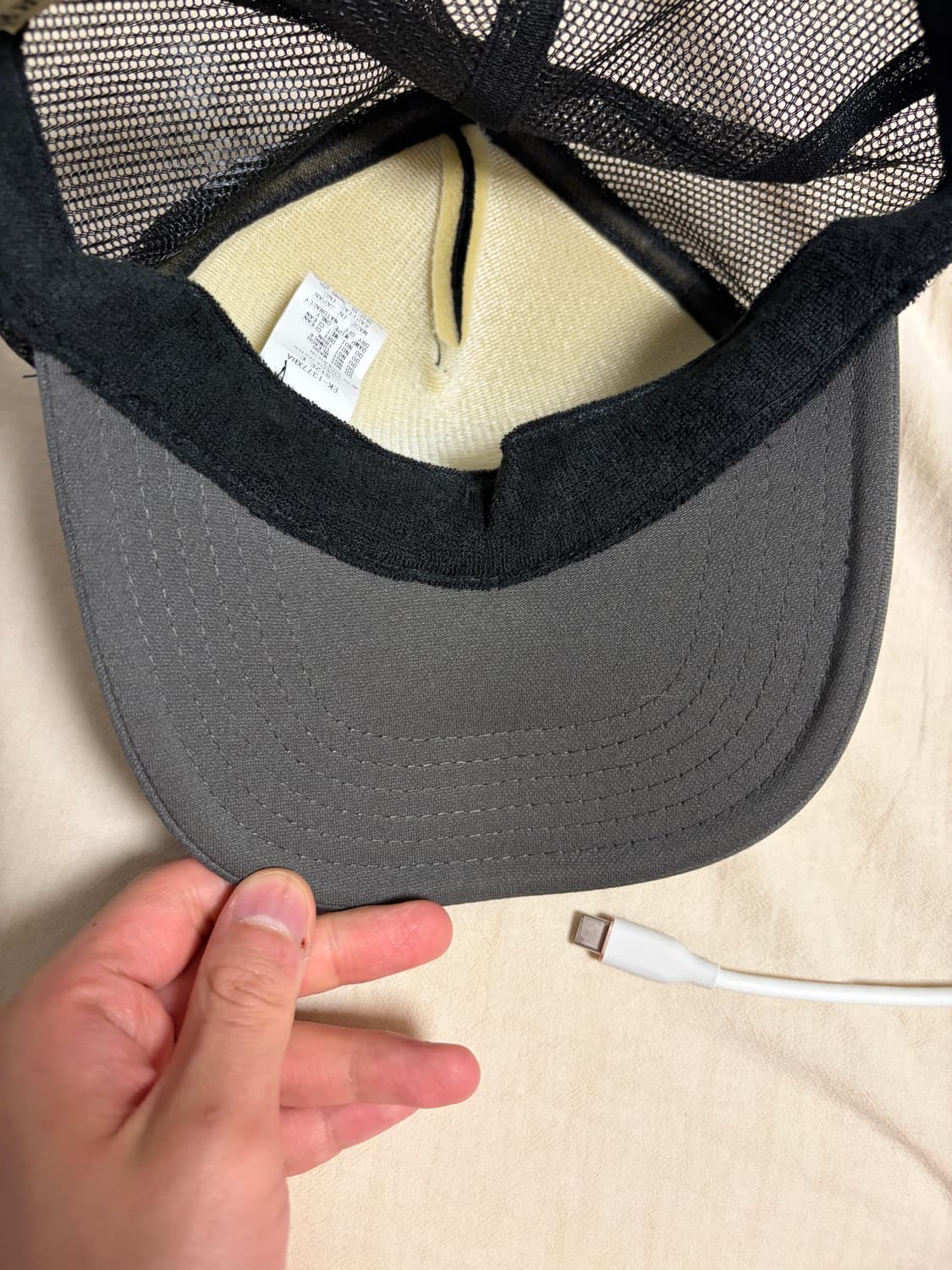 캐피탈 컨트리 펄 크러쳐 트러커 캡 블랙 그레이 상품이미지5