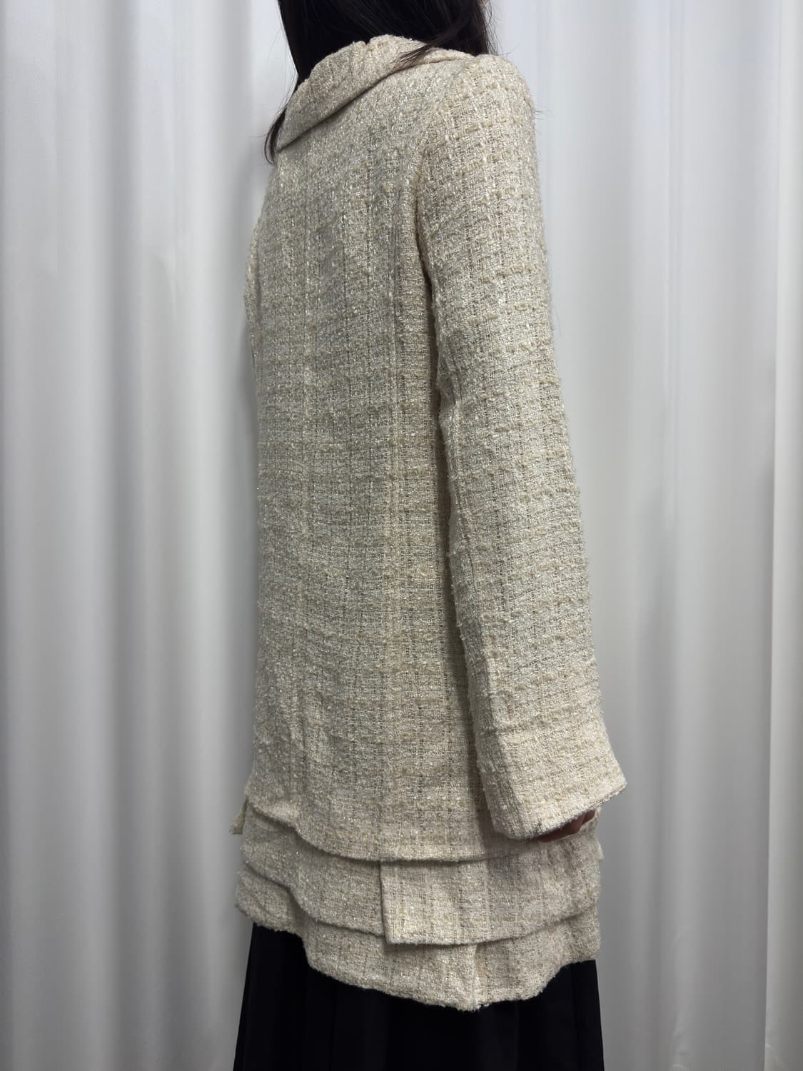 lovely tweed glitter ribbon coat 상품이미지5