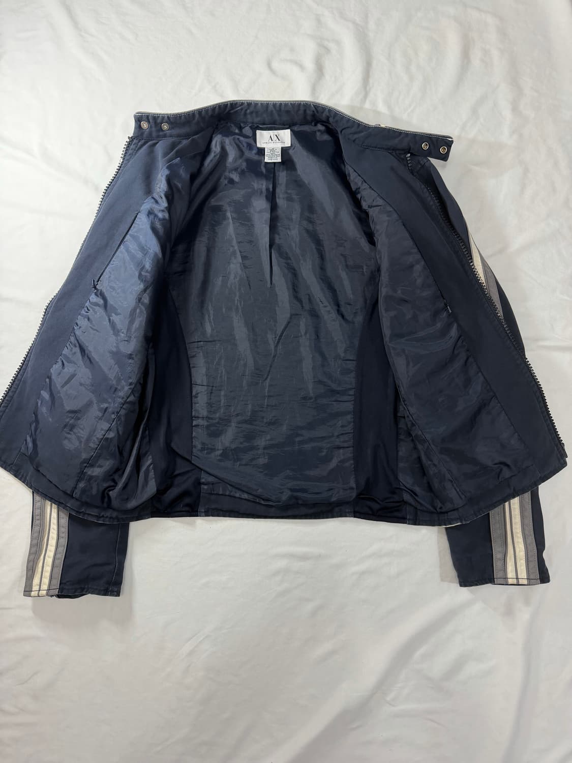 00s 아르마니 익스체인지 싱글 바이커 자켓 네이비  상품이미지4
