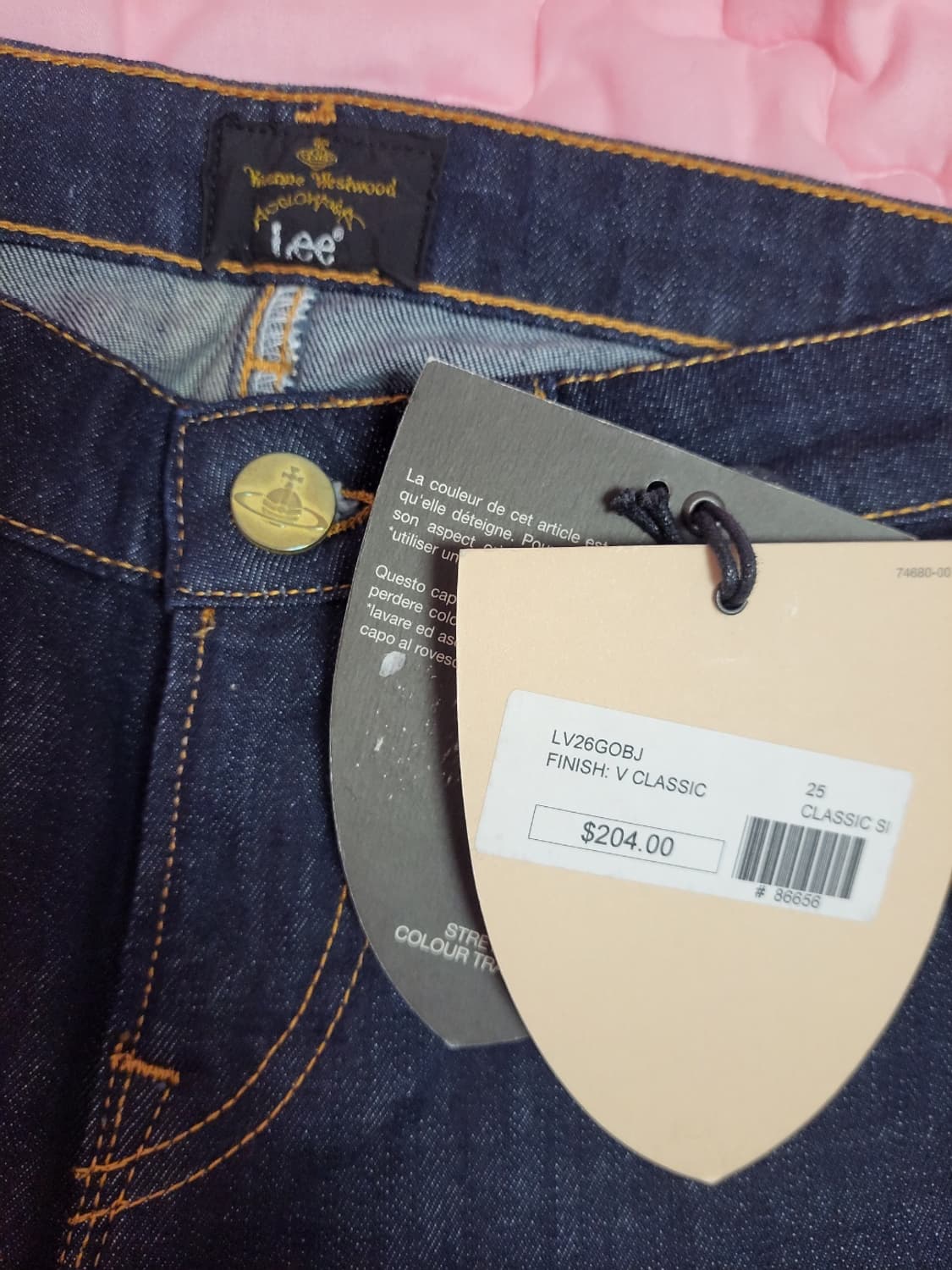 정품)급처미사용새상품!비비안웨스트우드X LEE 콜라보 데님 청바지 팬츠  상품이미지5