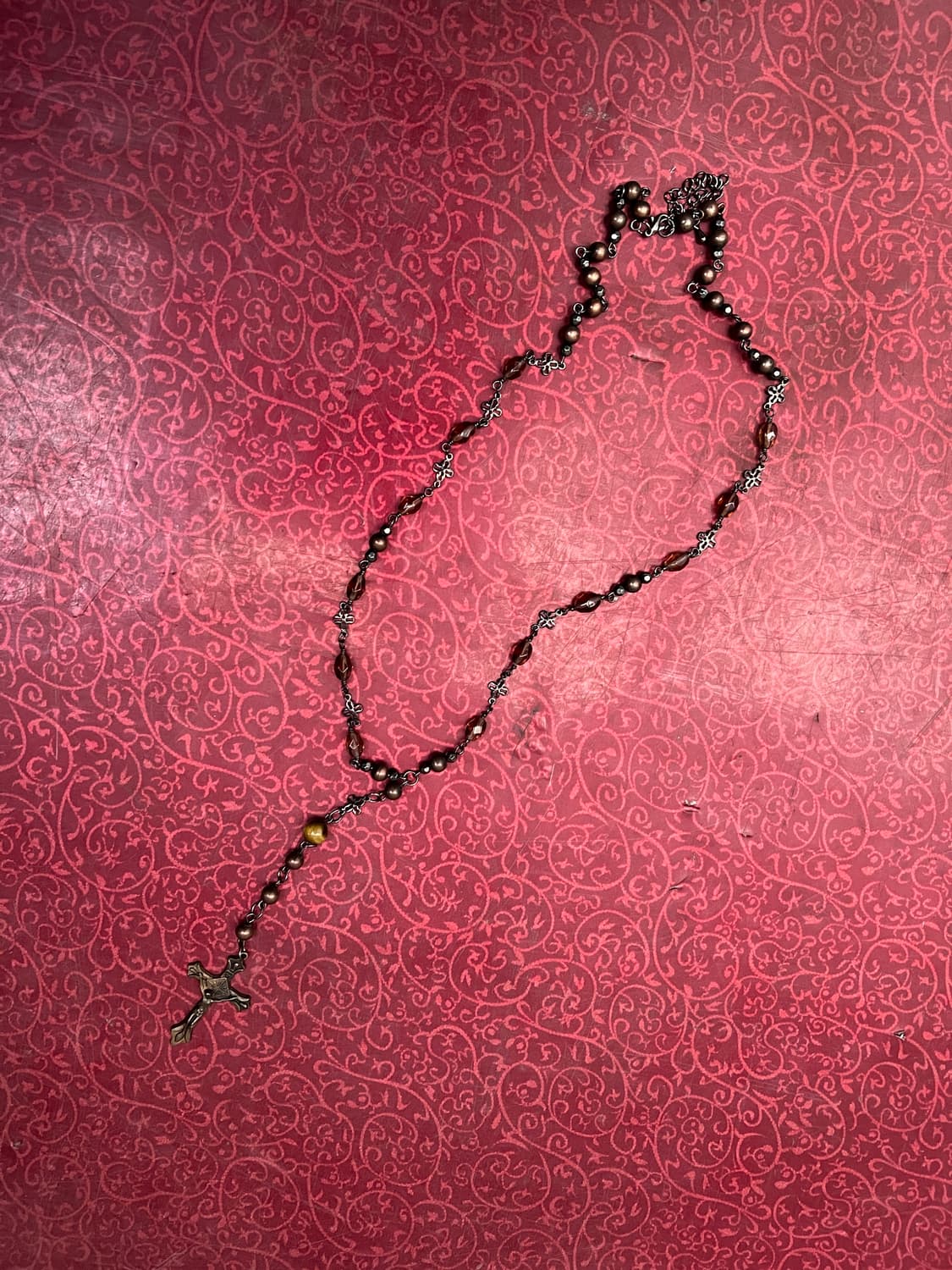 빈티지 롱 드롭 십자가 목걸이 상품이미지1