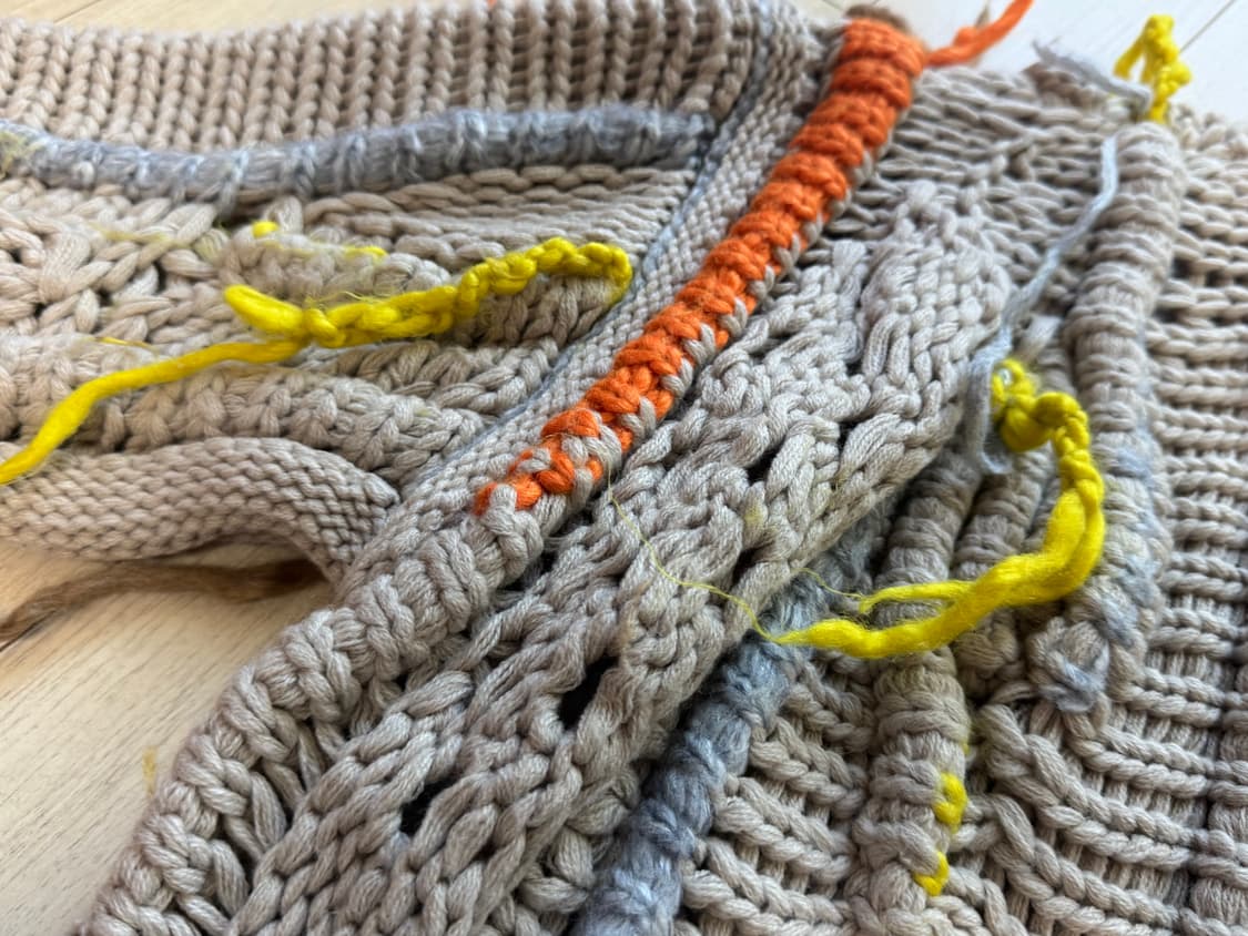 90s 핸드메이드 케이블니트가디건 상품이미지5