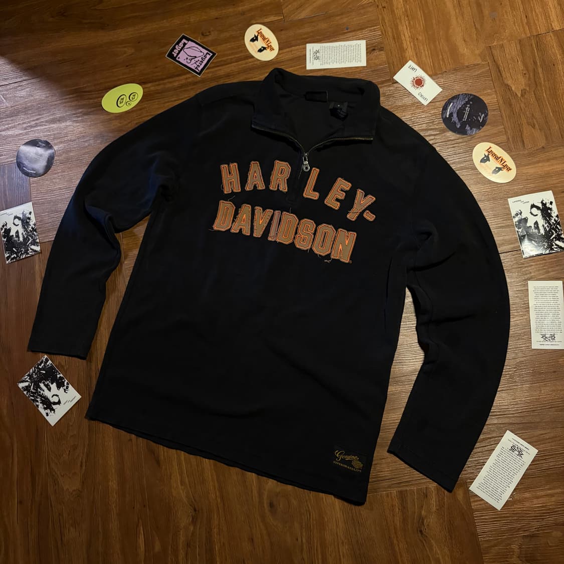 Harley davidson 풀오버 집업 와플 니트 상품이미지1